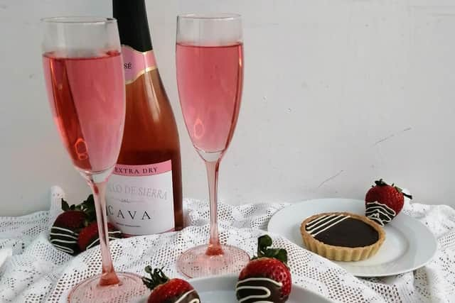 Karen's Valentine's Day chocolate and strawberry tartlets