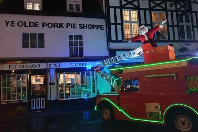 The Trumpton fire engine pictured in Nottingham Street during its annual fundraising tour of Melton EMN-220216-132440001