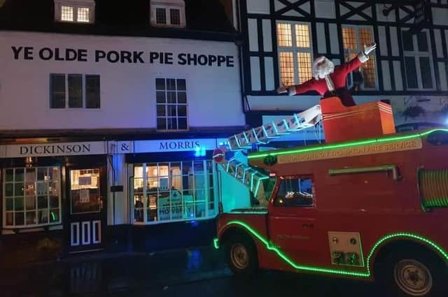 The Trumpton fire engine pictured in Nottingham Street during its annual fundraising tour of Melton EMN-220216-132440001