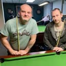 Brian Slater, left, who beat Karl Barratt in the monthly pool competition