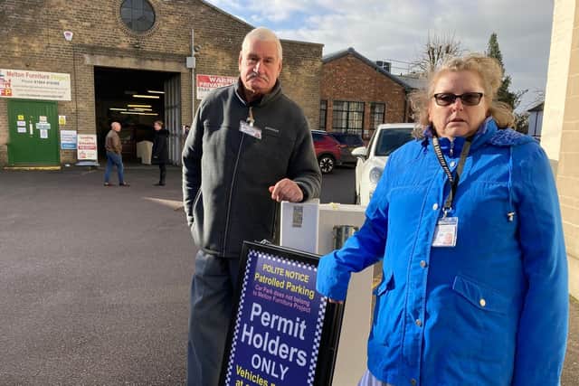 Angela Dawson and Ivor Ruddle at the Melton and District Furniture Project premises in Melton EMN-220223-120528001