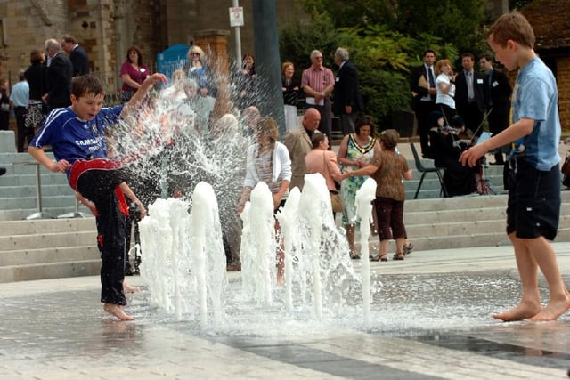 The opening of the revamped Market Place in August 2009 saw the fountains turned on for the first time