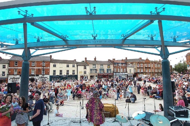The official opening of the market place in August 2009 included an appearance by singer Faryl Smith, bottom left