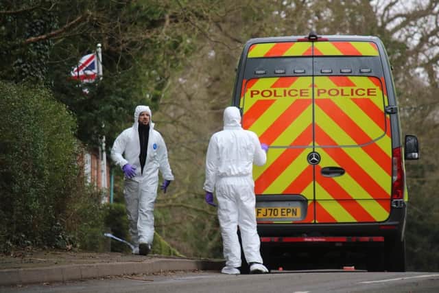 Police forensics officers in Colston Bassett today as officers investigate the murder

PHOTO GEORGE ICKE EMN-220228-182803001