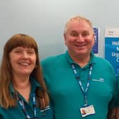 Mark and Collette Salmon and their daughter, Danielle, who all work at Melton Mowbray Hospital EMN-220103-112308001