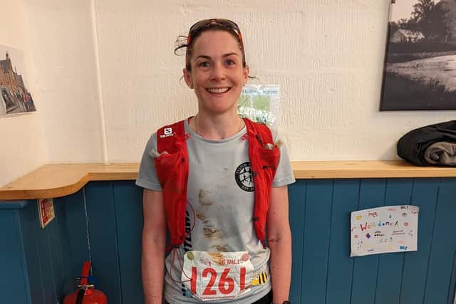 Female wiinner of the 26-mile event at the Belvoir Challlenge, Rhiannon Baxter EMN-220203-110749001