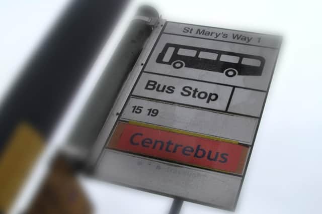 A town centre bus stop in Melton EMN-221103-120037001
