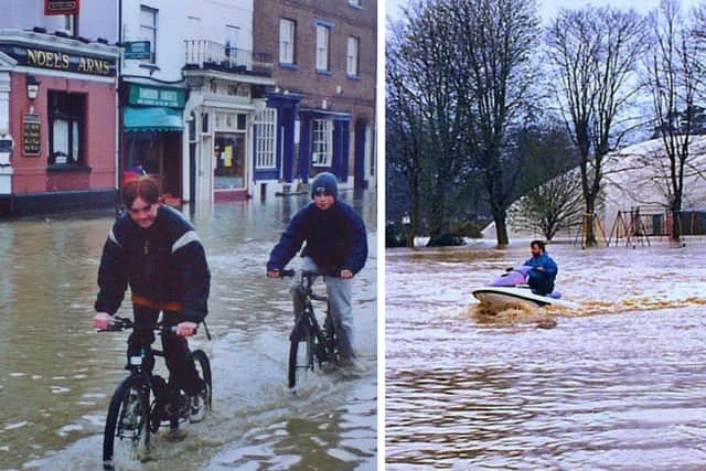 Spectacular scenes when the town flooded on Good Friday 1998 EMN-220320-161215001