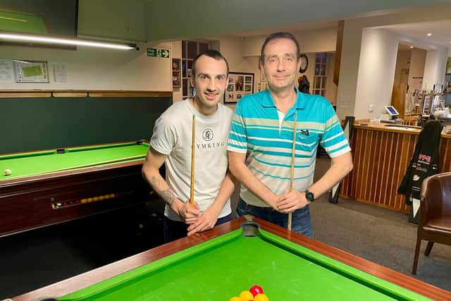 Aaron Watson, left, with runner-up Stephen Parrott