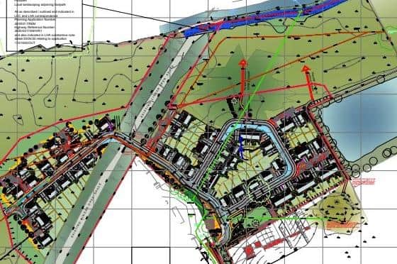 A graphic showing the layout of 90 affordable homes which have planning permission with building work due to start soon