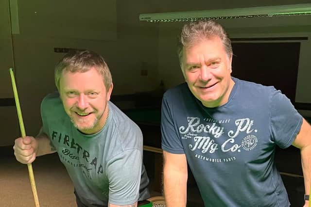 Snooker competition winner Neil Carter, left, and runner up Craig Heaney.