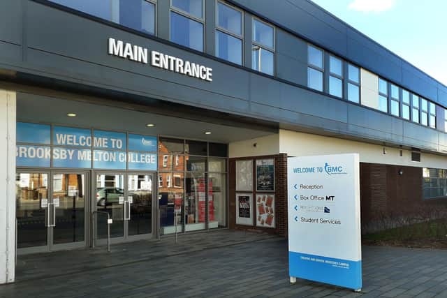 The entrance to Melton Theatre at the Brooksby Melton College site EMN-210804-163657001