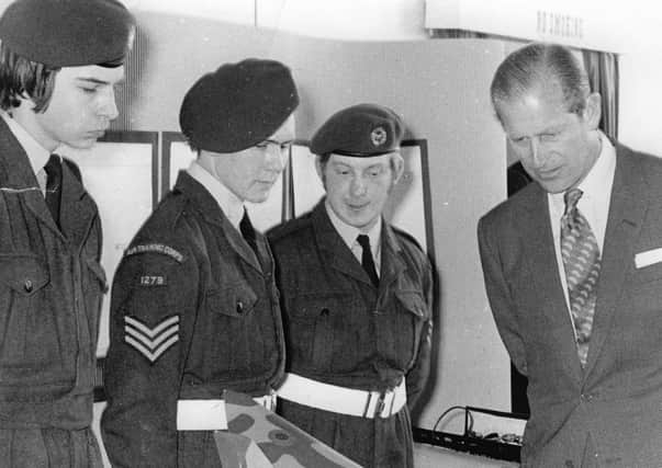 Members of the Melton ATC squadron pictured in 1973 during a Royal visit by the Duke of Edinburgh EMN-210904-170829001