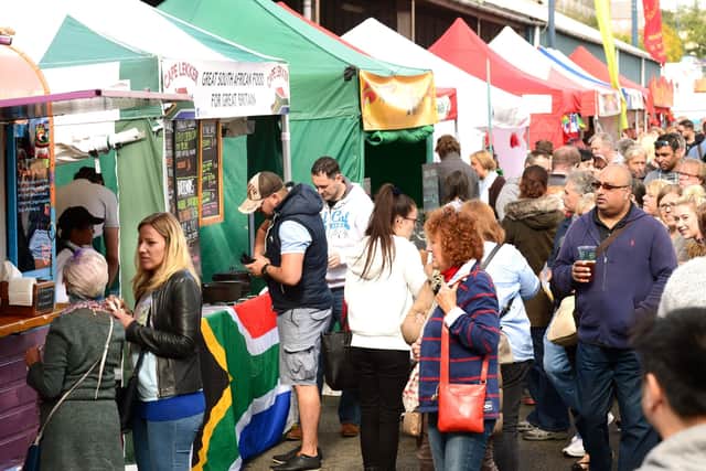 The packed concourse at Melton's food festival in 2016 EMN-210429-174319001