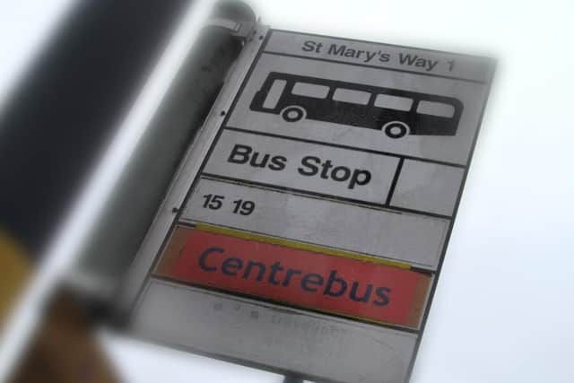 A town centre bus stop in Melton EMN-210430-164737001