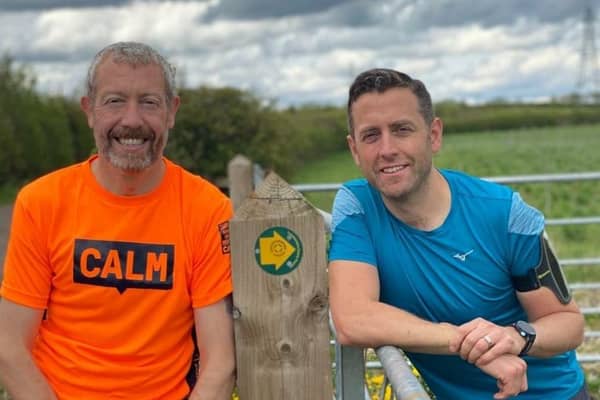 Karl Donaghey (left) and his friend James Bentley, who are preparing to run the Leicestershire Round for mental health charities EMN-210519-135910001