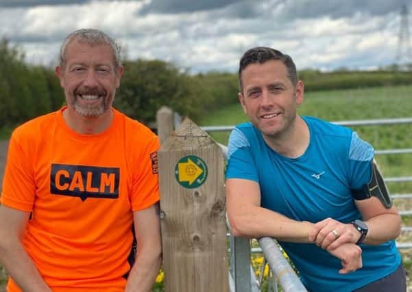 Karl Donaghey (left) and his friend James Bentley, who are preparing to run the Leicestershire Round for mental health charities EMN-210519-135910001