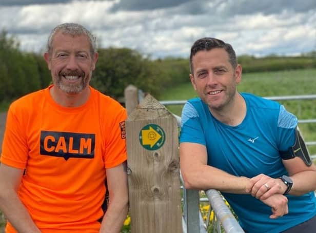 Karl Donaghey (left) and his friend James Bentley, who are preparing to run the Leicestershire Round for mental health charities EMN-210519-135910001