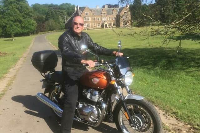Howard Singer on his beloved motorbike at Launde Abbey EMN-210515-130108001