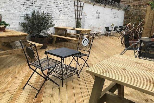The new decking at the rear of the new Kristie's restaurant in Melton EMN-210517-174619001