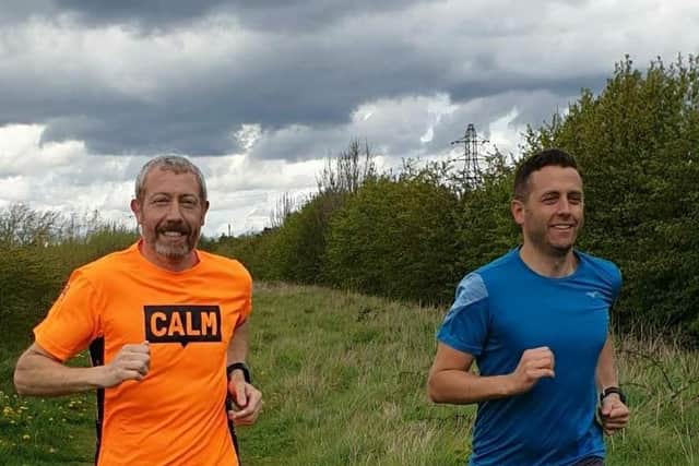 Karl Donaghey (left) and his friend James Bentley, who are preparing to run the Leicestershire Round for mental health charities EMN-210519-135900001
