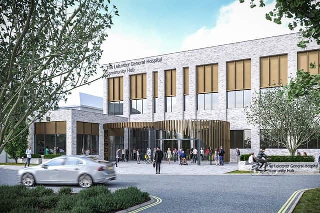 What the front of Leicester General Hospital will look like if proposals to revamp Leicester's hospital services are adopted following public consultation EMN-210531-123344001