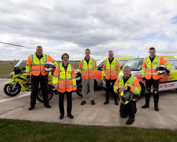 Members of the Leicestershire and Rutland Blood Bikes, which this month has received The Queen's Award for Voluntary Service EMN-210406-151544001