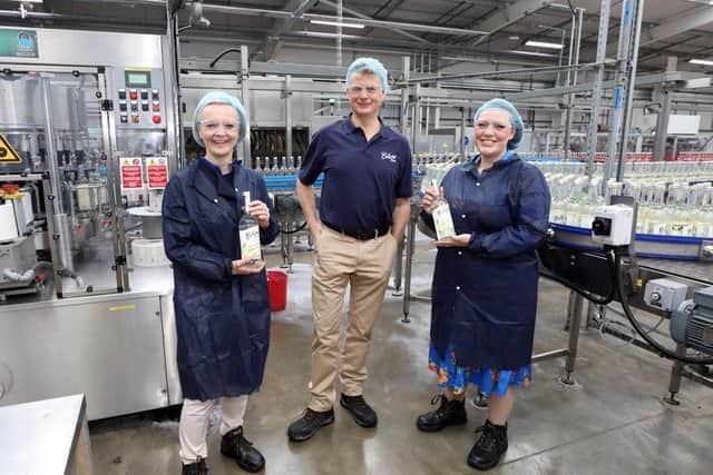 International Trade Secretary Liz Truss (left) pictured with Melton MP Alicia Kearns and Belvoir Farm owner, Pev Manners, on a visit to the Bottesford business
PHOTO Glen Minikin Photography Limited EMN-210628-163359001