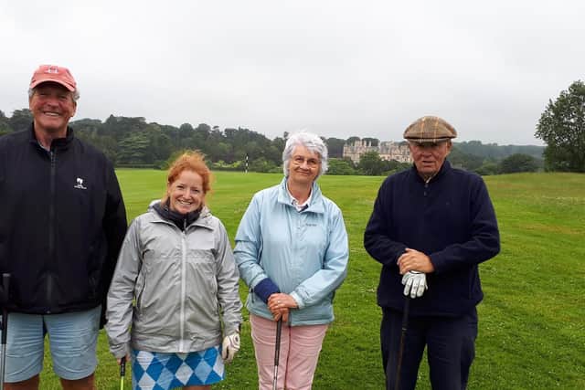 Winning team 1st Jab out on course. From left are Tipper Wilson, Erica McGarrigle, Melissa Headley-Lewis and Nick Chamberlin.