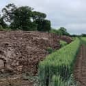 A pile of sludgecake (treated human waste) stored near the village of Saxby, which some residents are very unhappy about EMN-210107-104050001