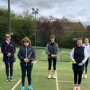 Hamilton’s Sue Harrison, Margaret Heggs, Tracy White, Penny Hallam, Jessi Jackson and Emily Harrison.