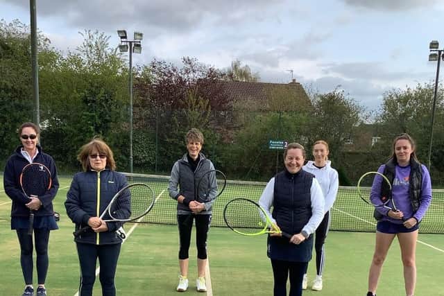 Hamilton’s Sue Harrison, Margaret Heggs, Tracy White, Penny Hallam, Jessi Jackson and Emily Harrison.