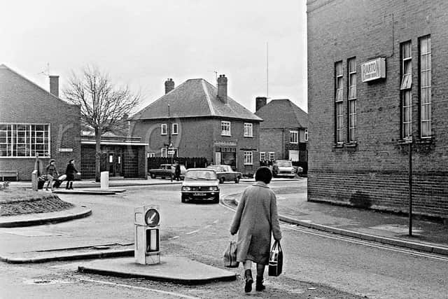 An old photo of the former Shoulers office on Wilton Road - the old Barton Bus depot can be seen on the right and the roundabout to the left has since been replaced by a major traffic light junction EMN-211207-173211001