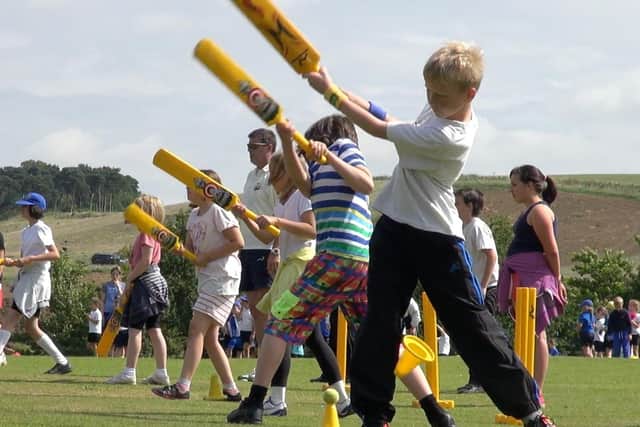 Youngsters enjoy a session run by the Belvoir Cricket and Countryside Trust at Knipton - the scheme is being run again in August EMN-210807-172614001