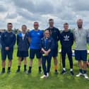 The Asfordby Academy coaches with Leicester City's Luke Thomas.