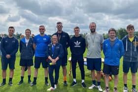 The Asfordby Academy coaches with Leicester City's Luke Thomas.