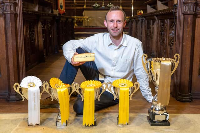 David Jowett, winner of the Supreme Champion trophy and a number of other awards at the Artisan Cheese Awards at St Mary's Church, Melton this year
PHOTO Martin Elliott EMN-210719-130751001