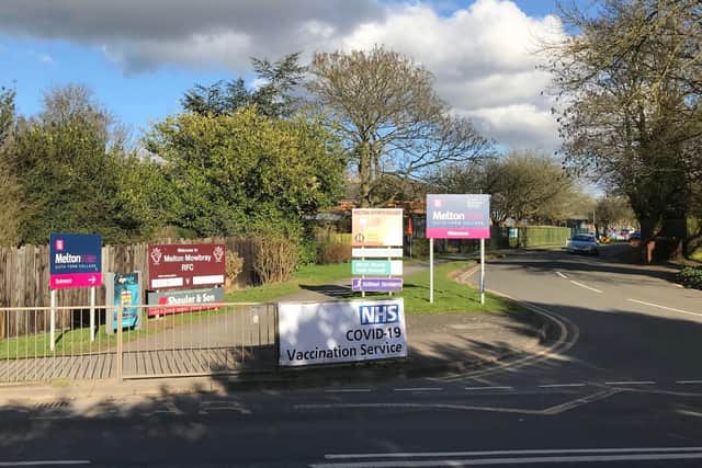The turning for the Melton Covid vaccination centre at Melton Sports Village on Burton Road EMN-210722-163640001