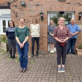 Staff at Dove Cottage Hospice, at Stathern, from left, back row - Ingrid (chef), Dora (fundraiser), Nicola (retail manager), Gordon (volunteer), Chris (chief executive); front row - Natasha (admin), Nicola (nurse manager) EMN-210723-120634001