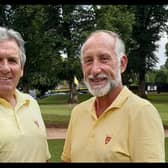 Captain David Hirst (right) with Gerry Stephens.