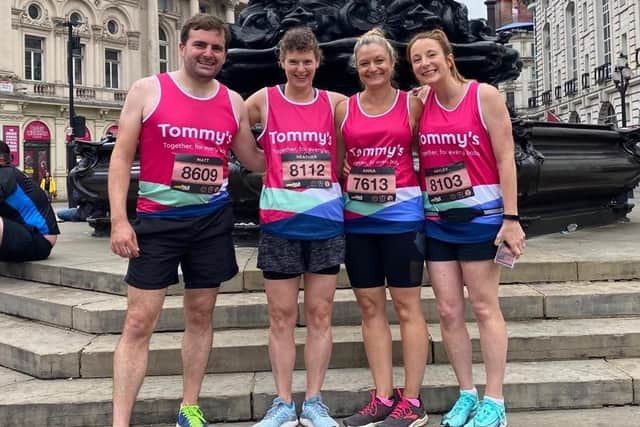 Mowbray Education Trust employees, Hayley Cheeseman, Anna Butler, Heather Robinson and Matt Gray pictured at the London Landmarks Half Marathon on Sunday EMN-210308-090206001