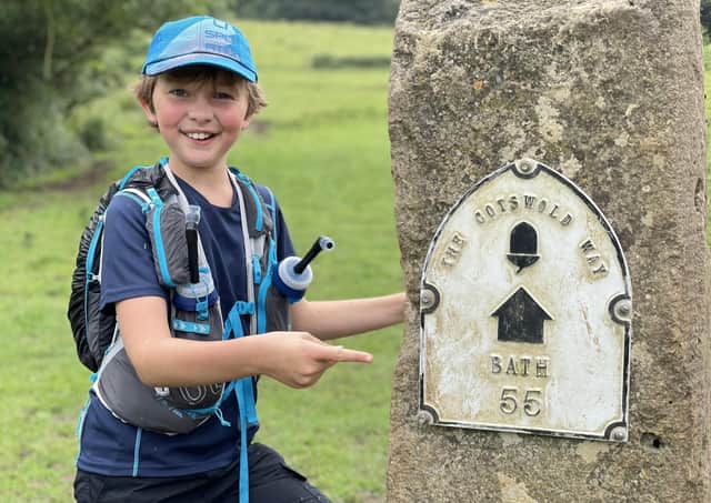 Nate Lygo (11), who is walking 102 miles along the Cotswold Way, to help raise awareness and funds for Duchenne UK EMN-210808-140903001