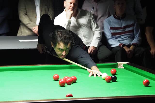 Ronnie O'Sullivan plays a shot at the exhibition night at Jackson's in Melton EMN-210908-091909001