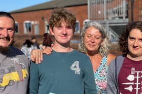 A student gets his GCSE results this morning at Long Field Academy EMN-211208-112428001