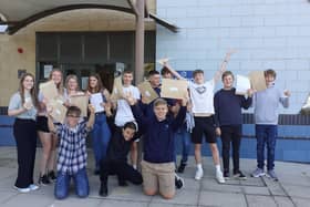 Some of the top achieving GCSE students at Bottesford-based The Priory Belvoir Academy celebrate their results today: Back row - Ruby S, Olivia G, Hannah P, Mille R, Jake C, Findlay L, Ross B, Josiah F, Dan F, Noah T.; front row - Olly S, Francis V, Josh P. EMN-211208-151730001