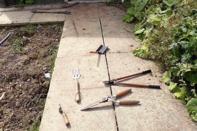 The damaged shed caused by vandals at Melton Community Allotment EMN-210817-155855001