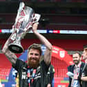 Anderson celebrates with Northampton at Wembley. Photo: Getty Images