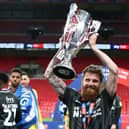 Anderson celebrates with Northampton at Wembley. Photo: Getty Images