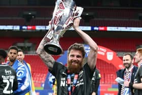 Anderson celebrates with Northampton at Wembley. Photo: Getty Images