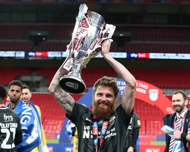 Anderson celebrates with Northampton at Wembley. Photo: Getty Images